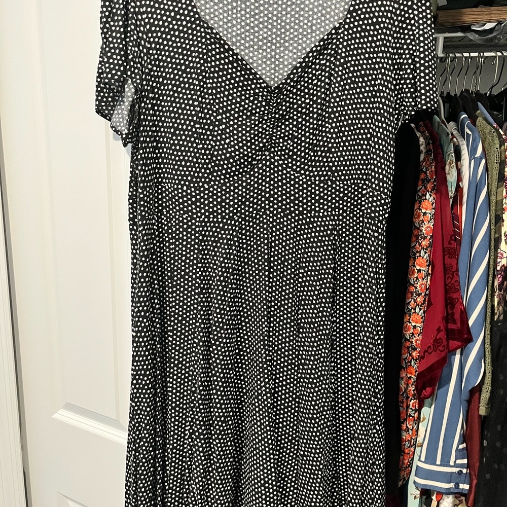 Torrid  Black and White Midi dress with V-Neck